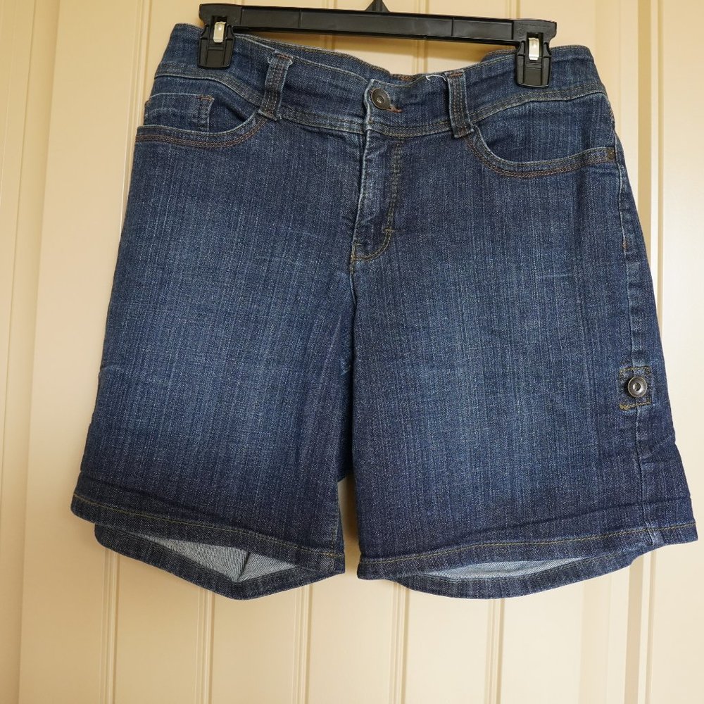 Nine West Mid rise Roll Cuff Denim Shorts